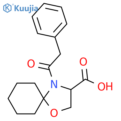 4-(2-Phenylacetyl)-1-oxa-4-azaspiro[4.5]decane-3-carboxylic acid structure