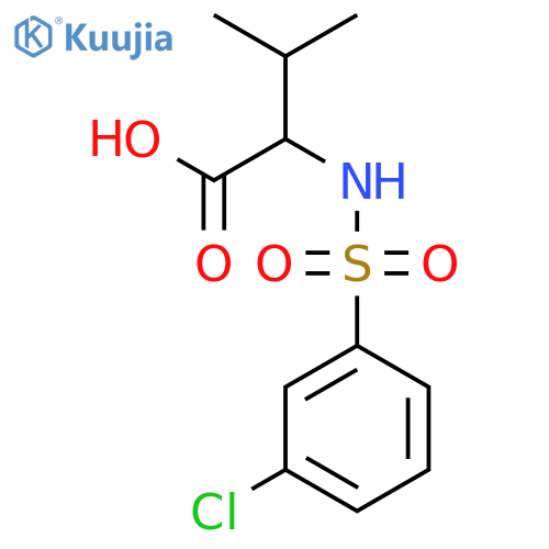 2-(3-chlorobenzenesulfonamido)-3-methylbutanoic acid structure