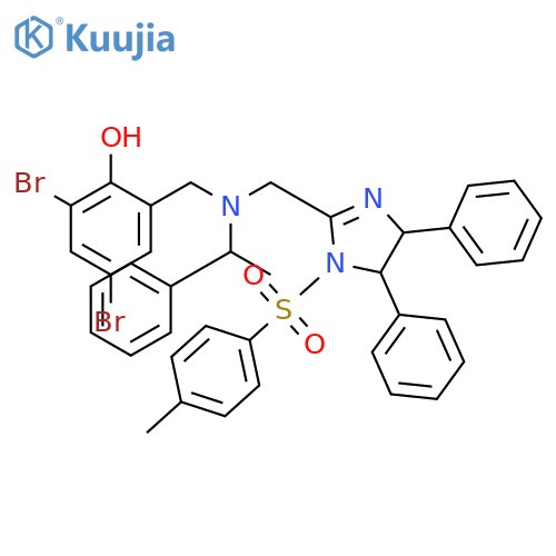 2,4-Dibromo-6-(4S,5S)-4,5-dihydro-4,5-diphenyl-1-tosyl-1H-imidazol-2-ylmethyl(S)-1-phenylethylaminomethylphenol structure
