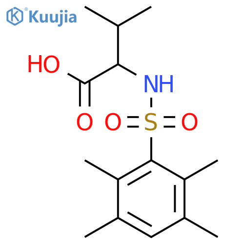 3-methyl-2-(2,3,5,6-tetramethylbenzenesulfonamido)butanoic acid structure