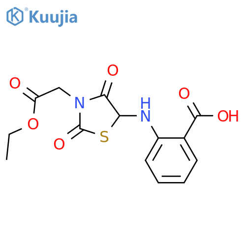 2-{[3-(2-ethoxy-2-oxoethyl)-2,4-dioxo-1,3-thiazolidin-5-yl]amino}benzoic acid structure