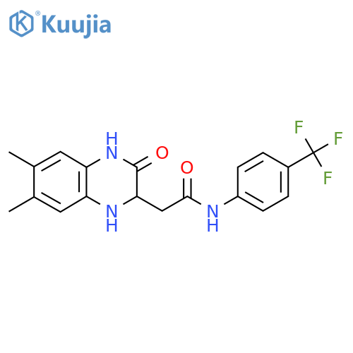 2-(6,7-dimethyl-3-oxo-1,2,3,4-tetrahydroquinoxalin-2-yl)-N-[4-(trifluoromethyl)phenyl]acetamide structure