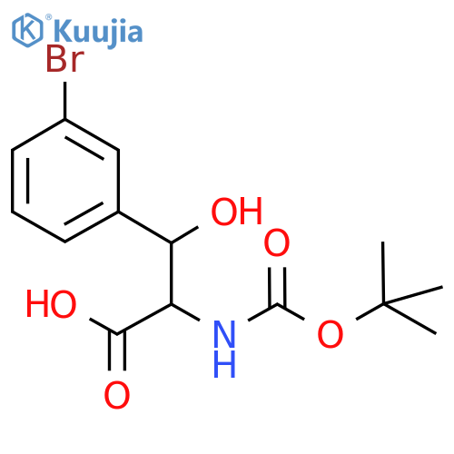 3-(3-Bromo-phenyl)-2-tert-butoxycarbonylamino-3-hydroxy-propionic acid structure