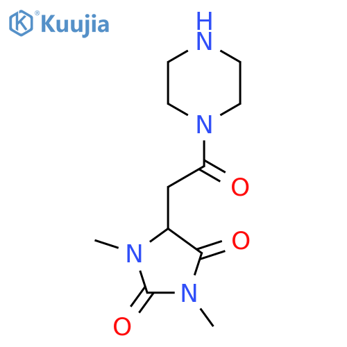 1,3-Dimethyl-5-(2-oxo-2-(piperazin-1-yl)ethyl)imidazolidine-2,4-dione structure