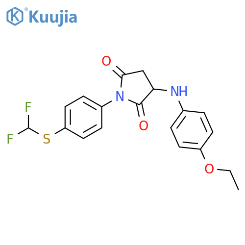 1-{4-[(difluoromethyl)sulfanyl]phenyl}-3-[(4-ethoxyphenyl)amino]pyrrolidine-2,5-dione structure