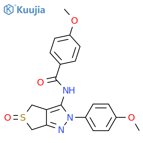 N-[2-(4-fluorophenyl)-5-oxo-2H,4H,6H-5lambda4-thieno[3,4-c]pyrazol-3-yl]-4-methoxybenzamide structure