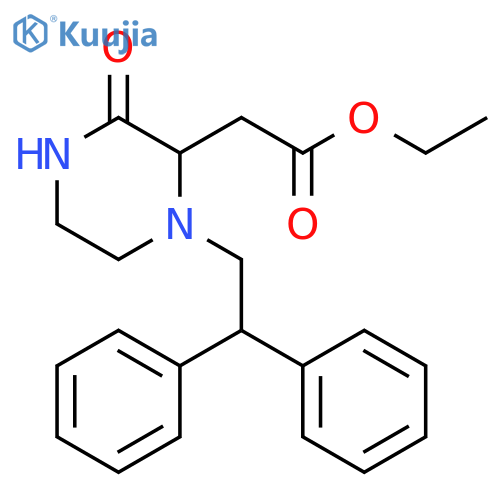 ethyl 2-[1-(2,2-diphenylethyl)-3-oxopiperazin-2-yl]acetate structure