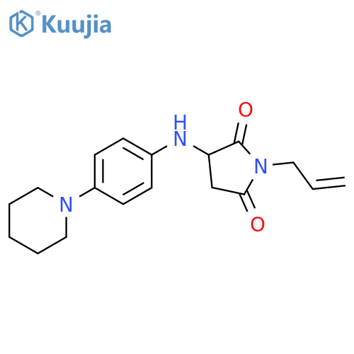 3-{[4-(piperidin-1-yl)phenyl]amino}-1-(prop-2-en-1-yl)pyrrolidine-2,5-dione structure