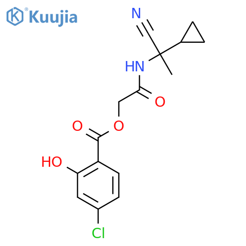 [(1-Cyano-1-cyclopropylethyl)carbamoyl]methyl 4-chloro-2-hydroxybenzoate structure