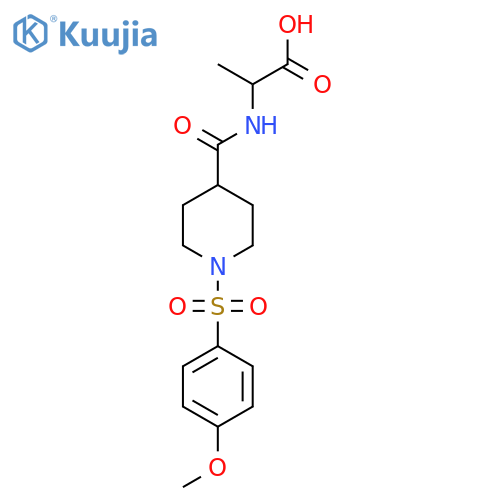 2-[[1-(4-Methoxyphenyl)sulfonylpiperidine-4-carbonyl]amino]propanoic acid structure