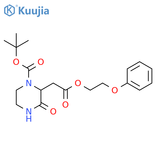 tert-butyl 3-oxo-2-[2-oxo-2-(2-phenoxyethoxy)ethyl]piperazine-1-carboxylate structure