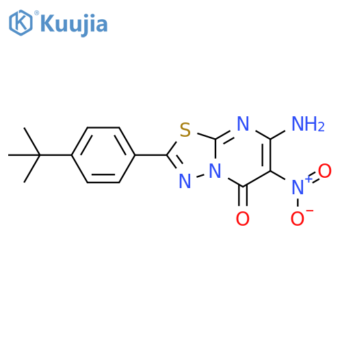 5H-1,3,4-Thiadiazolo[3,2-a]pyrimidin-5-one,7-amino-2-[4-(1,1-dimethylethyl)phenyl]-6-nitro- structure