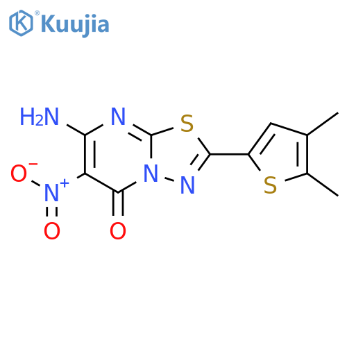 5H-1,3,4-Thiadiazolo[3,2-a]pyrimidin-5-one,7-amino-2-(4,5-dimethyl-2-thienyl)-6-nitro- structure