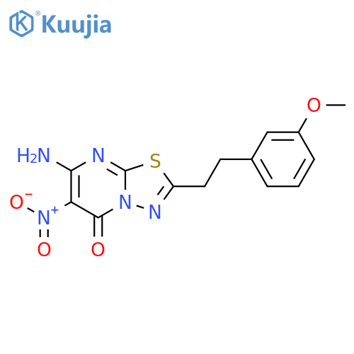 5H-1,3,4-Thiadiazolo[3,2-a]pyrimidin-5-one,7-amino-2-[2-(3-methoxyphenyl)ethyl]-6-nitro- structure