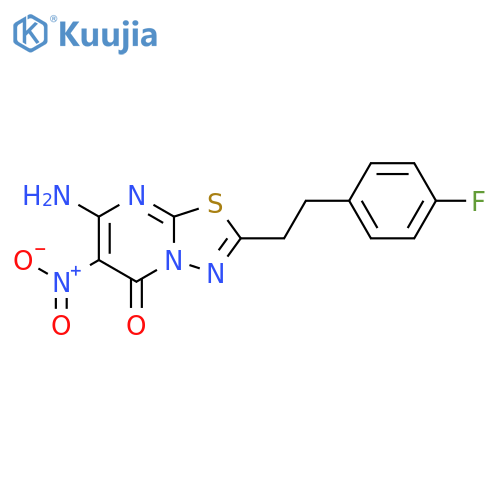 5H-1,3,4-Thiadiazolo[3,2-a]pyrimidin-5-one,7-amino-2-[2-(4-fluorophenyl)ethyl]-6-nitro- structure