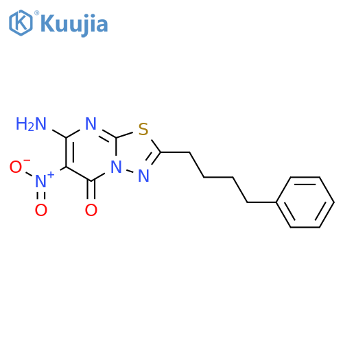 5H-1,3,4-Thiadiazolo[3,2-a]pyrimidin-5-one,7-amino-6-nitro-2-(4-phenylbutyl)- structure