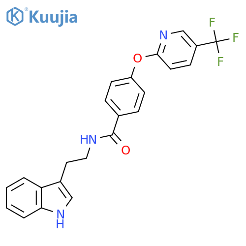 N-[2-(1H-Indol-3-yl)ethyl]-4-[5-(trifluoromethyl)pyridin-2-yl]oxybenzamide structure