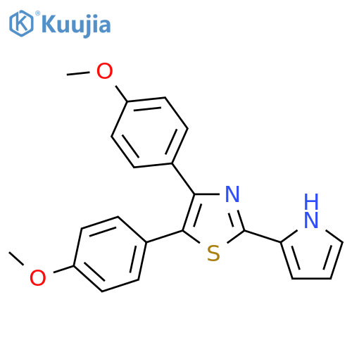 Thiazole,4,5-bis(4-methoxyphenyl)-2-(1H-pyrrol-2-yl)- structure