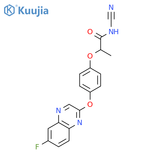 Propanamide, N-cyano-2-[4-[(6-fluoro-2-quinoxalinyl)oxy]phenoxy]- structure