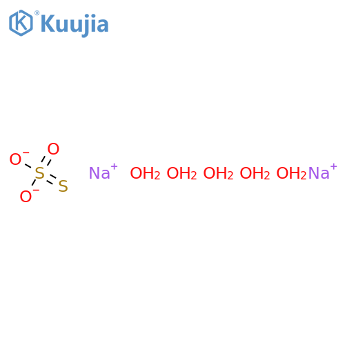 Sodium thiosulfate pentahydrate structure