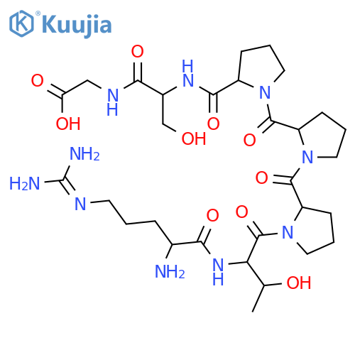 Glycine,N-[N-[1-[1-[1-(N-L-arginyl-L-threonyl)-L-prolyl]-L-prolyl]-L-prolyl]-L-seryl]-(9CI) structure