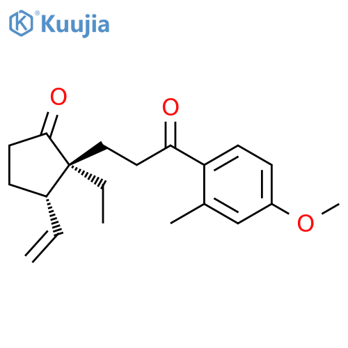 Cyclopentanone, 3-ethenyl-2-ethyl-2-[3-(4-methoxy-2-methylphenyl)-3-oxopropyl]-, (2S-trans)- (9CI) structure