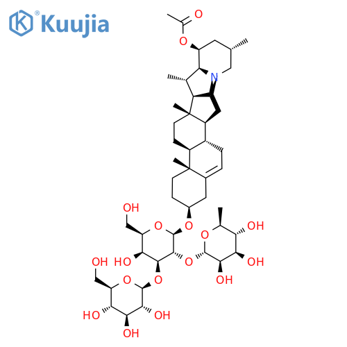 β-D-Galactopyranoside, (3β,23β)-23-(acetyloxy)solanid-5-en-3-yl O-6-deoxy-α-L-mannopyranosyl-(1→2)-O-[β-D-glucopyranosyl-(1→3)]- structure