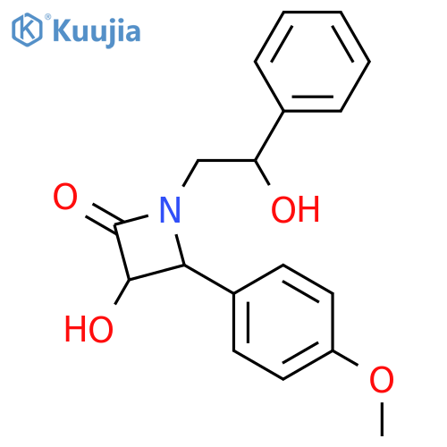 2-Azetidinone, 3-hydroxy-1-(2-hydroxy-2-phenylethyl)-4-(4-methoxyphenyl)- structure