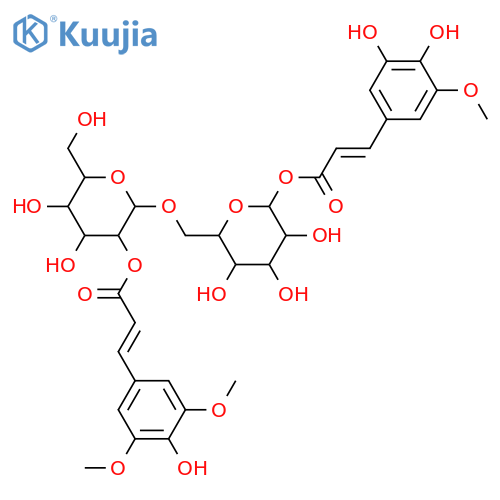 6-O-β-D-Glucopyranosyl-D-glucose; β-Pyranose-form, 2'-O-(4-Hydroxy-3,5-dimethoxy-E-cinnamoyl), 1-O-(3,4-dihydroxy-5-methoxy-E-cinnamoyl) structure