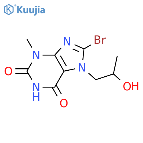 8-bromo-7-(2-hydroxypropyl)-3-methyl-2,3,6,7-tetrahydro-1H-purine-2,6-dione structure