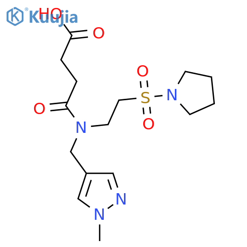 4-{[(1-Methyl-1H-pyrazol-4-yl)methyl][2-(pyrrolidin-1-ylsulfonyl)ethyl]amino}-4-oxobutanoic acid structure
