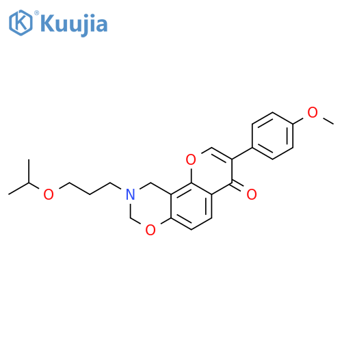 3-(4-methoxyphenyl)-9-(3-propan-2-yloxypropyl)-8,10-dihydropyrano[2,3-f][1,3]benzoxazin-4-one structure
