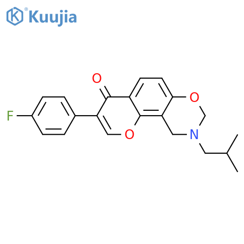 3-(4-fluorophenyl)-9-(2-methylpropyl)-4H,8H,9H,10H-chromeno[8,7-e][1,3]oxazin-4-one structure