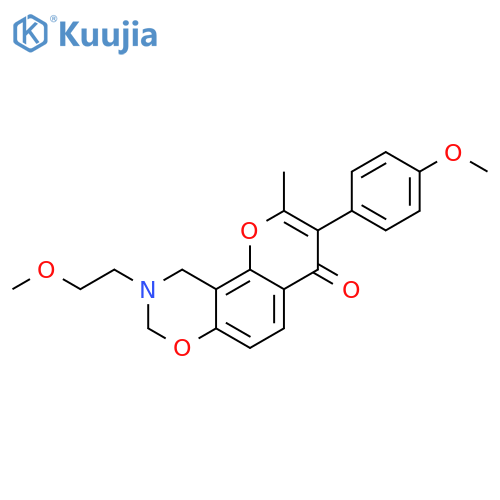 9-(2-methoxyethyl)-3-(4-methoxyphenyl)-2-methyl-4H,8H,9H,10H-chromeno[8,7-e][1,3]oxazin-4-one structure