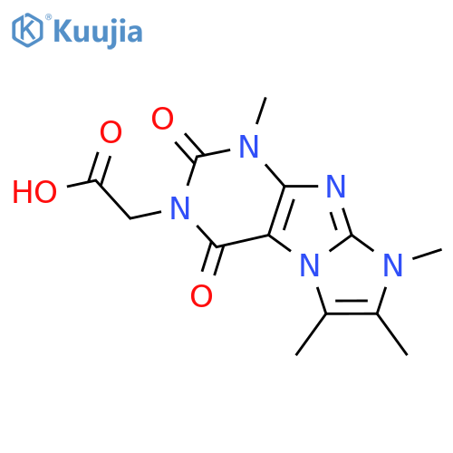 2-{1,6,7,8-tetramethyl-2,4-dioxo-1H,2H,3H,4H,8H-imidazo[1,2-g]purin-3-yl}acetic acid structure