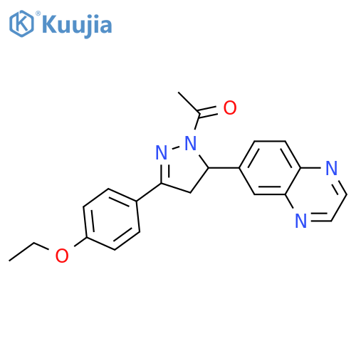 1-[3-(4-ethoxyphenyl)-5-(quinoxalin-6-yl)-4,5-dihydro-1H-pyrazol-1-yl]ethan-1-one structure