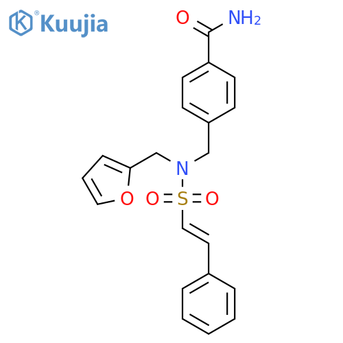4-({N-[(furan-2-yl)methyl]-2-phenylethenesulfonamido}methyl)benzamide structure