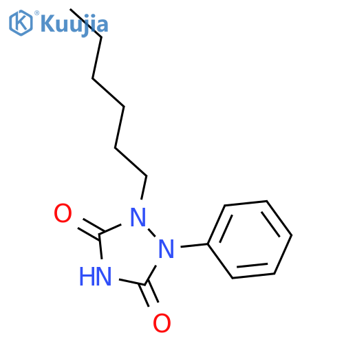 1,2,4-Triazolidine-3,5-dione,1-hexyl-2-phenyl- structure