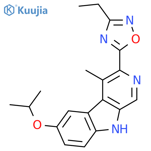 9H-Pyrido[3,4-b]indole, 3-(3-ethyl-1,2,4-oxadiazol-5-yl)-4-methyl-6-(1-methylethoxy)- structure