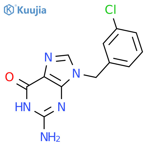 6H-Purin-6-one, 2-amino-9-[(3-chlorophenyl)methyl]-1,9-dihydro- structure