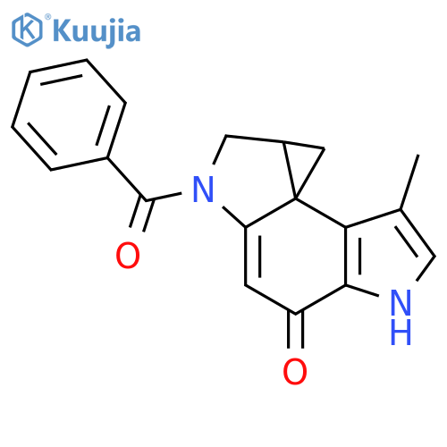 Cyclopropa[c]pyrrolo[3,2-e]indol-4(5H)-one,2-benzoyl-1,2,8,8a-tetrahydro-7-methyl- structure