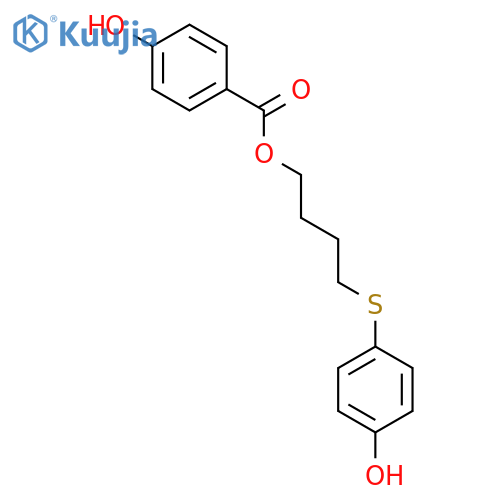 Benzoic acid, 4-hydroxy-, 4-[(4-hydroxyphenyl)thio]butyl ester structure