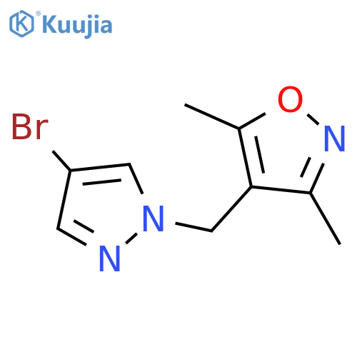 4-[(4-bromo-1H-pyrazol-1-yl)methyl]-3,5-dimethyl-1,2-oxazole structure