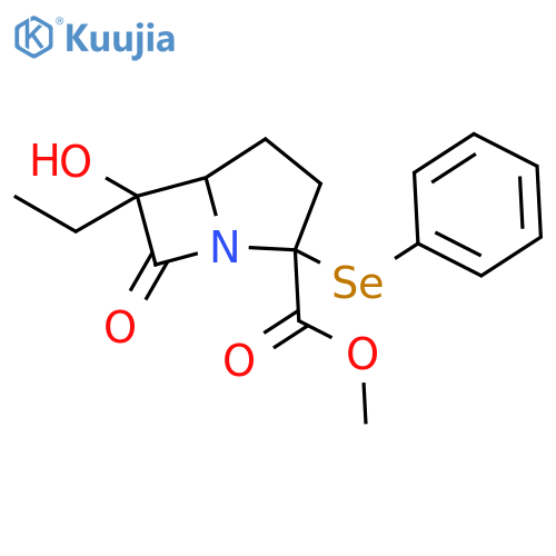 1-Azabicyclo[3.2.0]heptane-2-carboxylic acid, 6-ethyl-6-hydroxy-7-oxo-2-(phenylseleno)-, methyl ester structure