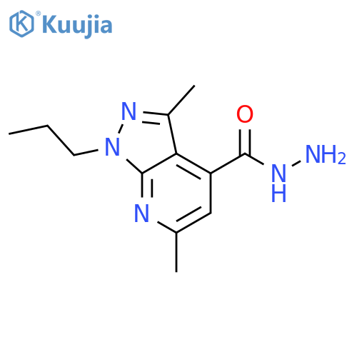 3,6-dimethyl-1-propyl-1H-pyrazolo3,4-bpyridine-4-carbohydrazide structure