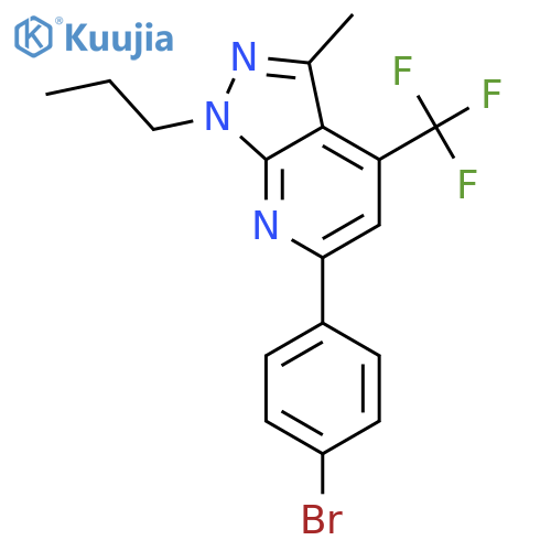 <br>6-(4-Bromo-phenyl)-3-methyl-1-propyl-4-trifluoromethyl-1H-pyrazolo[3,4-b]py ridine structure
