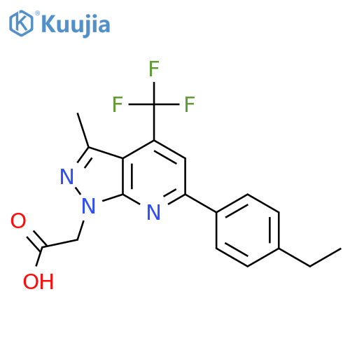<br>[6-(4-Ethyl-phenyl)-3-methyl-4-trifluoromethyl-pyrazolo[3,4-b]pyridin-1-yl] -acetic acid structure
