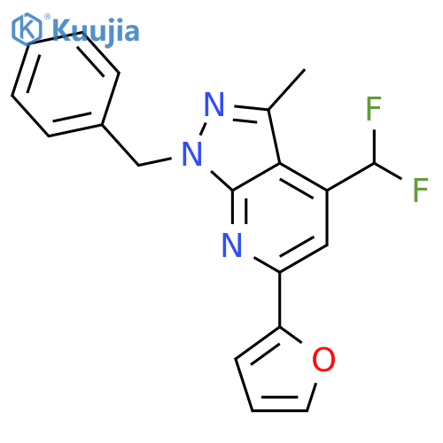 1-Benzyl-4-difluoromethyl-6-furan-2-yl-3-methyl-1H-pyrazolo[3,4-b]pyridine structure
