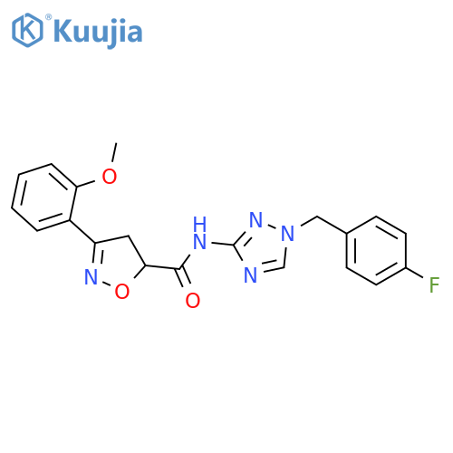 <br>N-[1-(4-fluorobenzyl)-1H-1,2,4-triazol-3-yl]-3-(2-methoxyphenyl)-4,5-dihydr oisoxazole-5-carboxamide structure