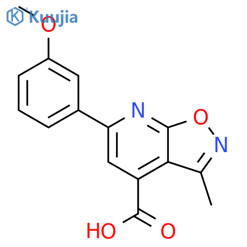 6-(3-methoxyphenyl)-3-methyl-1,2oxazolo5,4-bpyridine-4-carboxylic acid structure